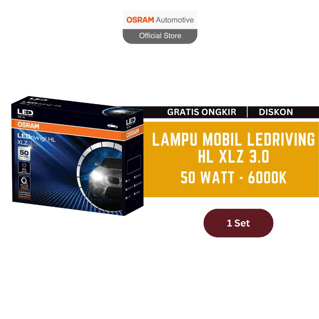 Osram Lampu Mobil LEDriving XLZ 3.0 Pro 50W 12V - H4 - H8 - H11 - H16 - HB3 - HB4