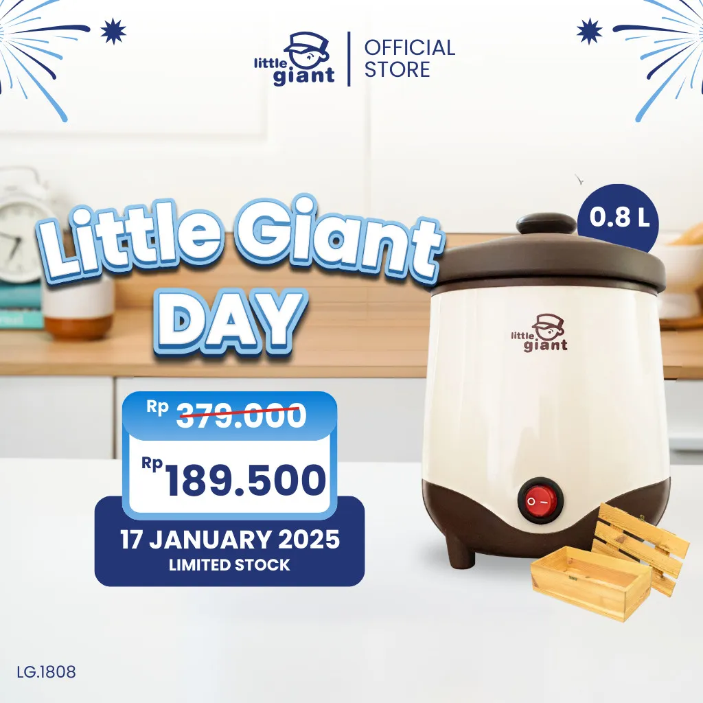 Little Giant Violet Sand Crockery Pot Cooker 0.8 LT (INCLUDE PALET) | Slow Cooker MPASI