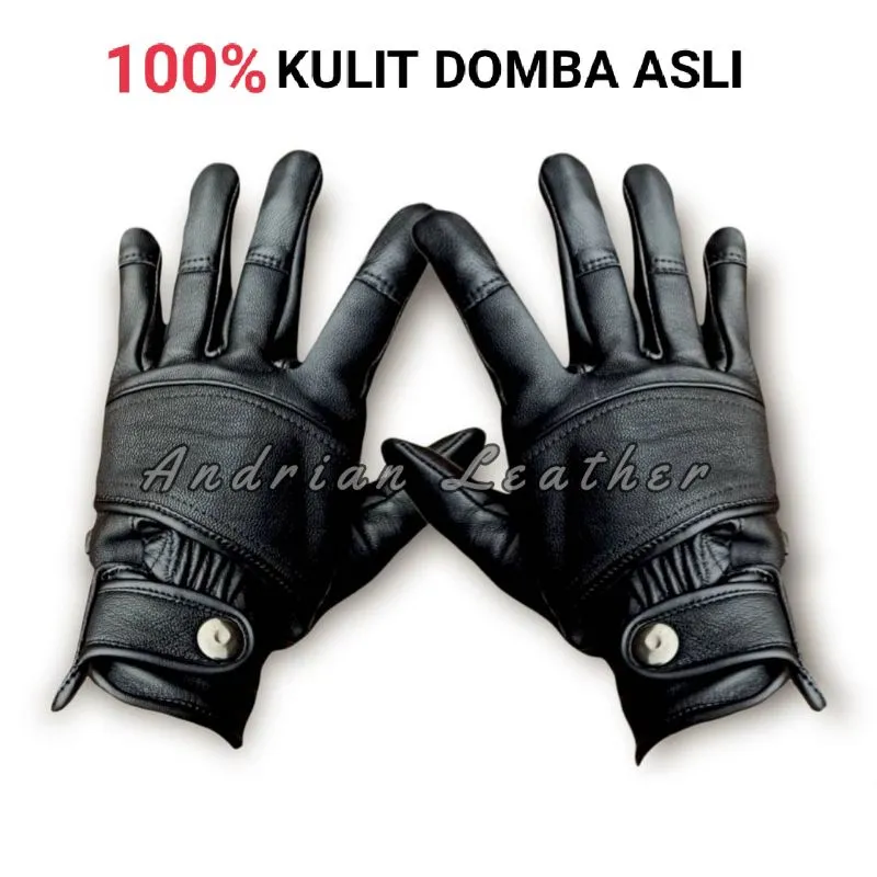 Sarung tangan motor kulit asli pria