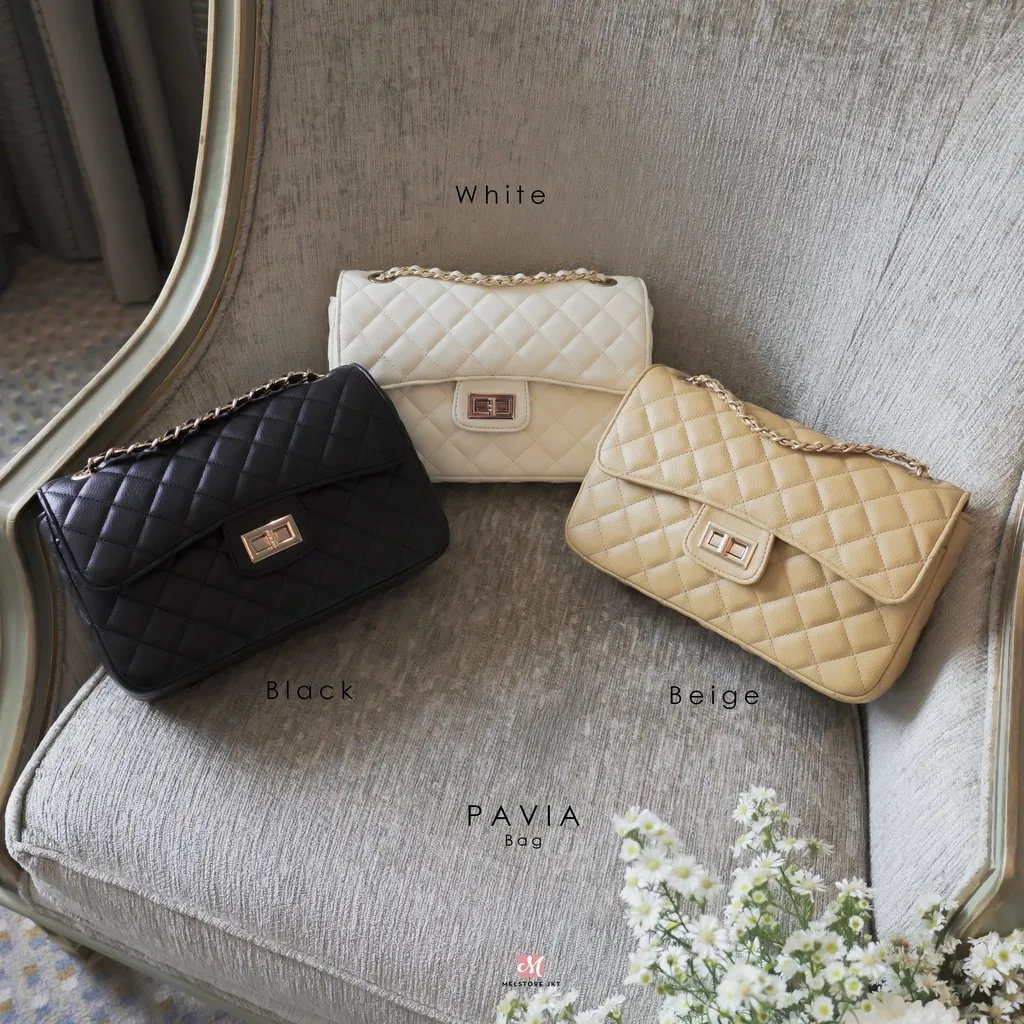 Damelia Melstore JKT  Pavia Bag Wanita Selempang Bahu Quilted Premium Shoulder Bag