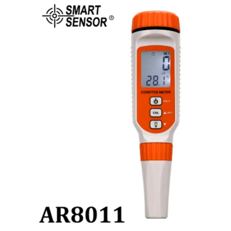 SMART SENSOR Digital Conductivity and TDS Analyzer Water Portable AR8011 + Larutan Kalibrasi KCl