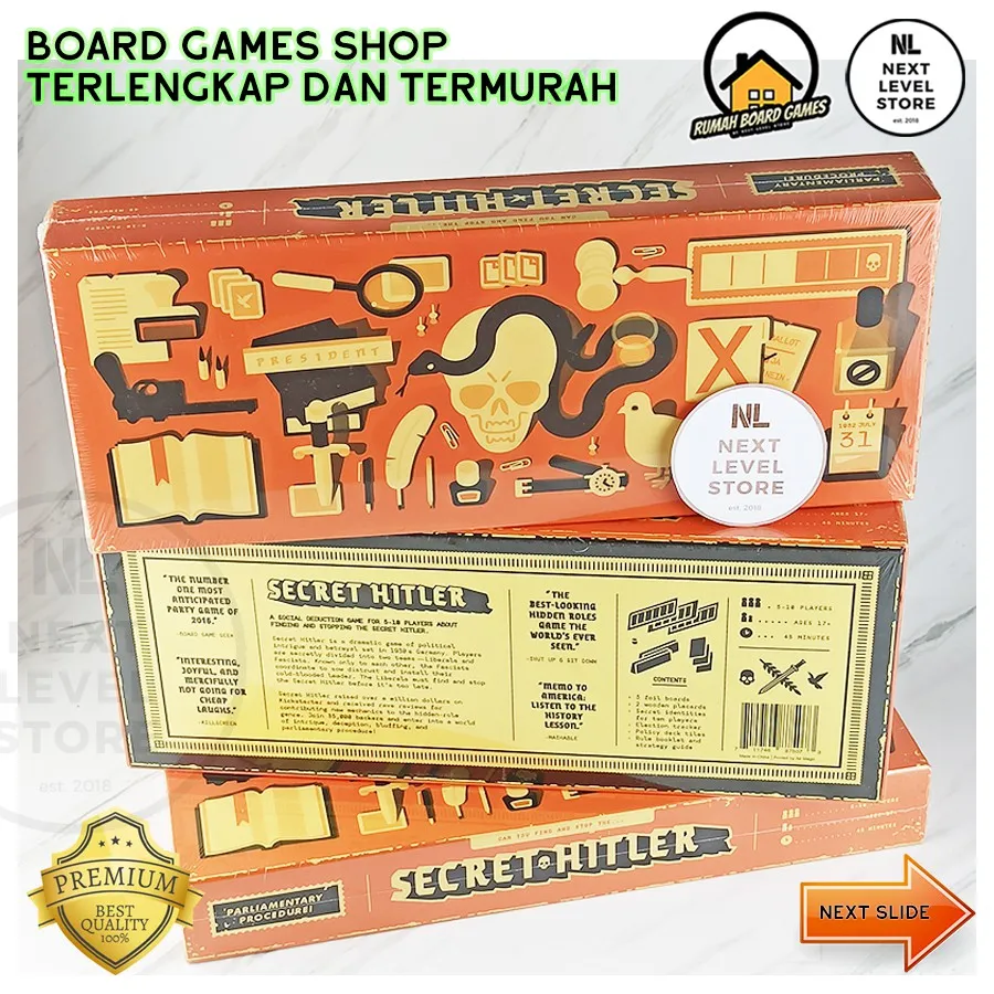 Secret Hitler Board Games Anti Human Card Game Permainan Keluarga Strategy Family Party