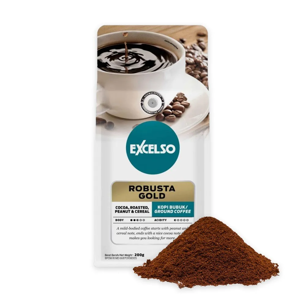Excelso Kopi Robusta Gold Bubuk 200G