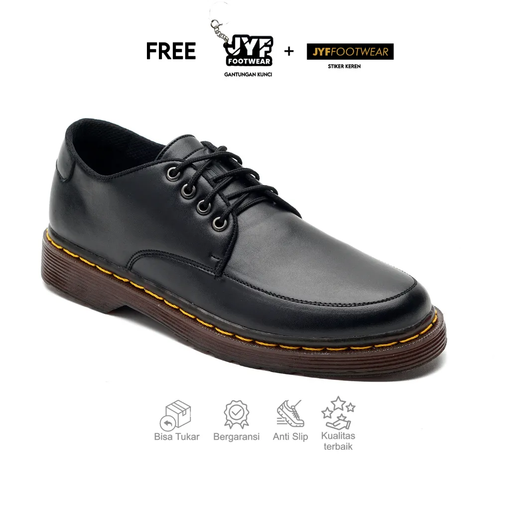 JYF - Super Black Sepatu Oxford Pria Formal Kantor Kerja Kuliah Kondangan Pantofel Lamaran Nikahan Wisuda