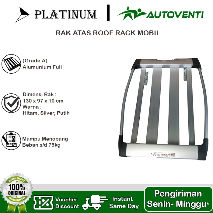RAK ATAS MOBIL MODEL OVAL PLATINUM UNIVERSAL ROOF RACK OVAL PLATINUM FAVORIT