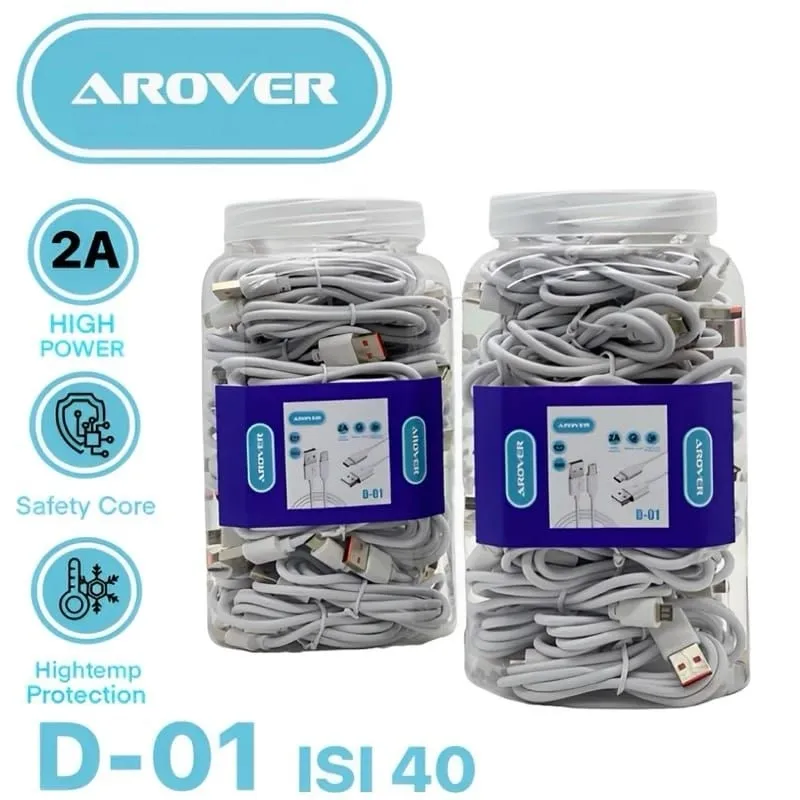 Kabel Data Toples Isi 40 pcs Full Putih Micro Usb / Type-C
