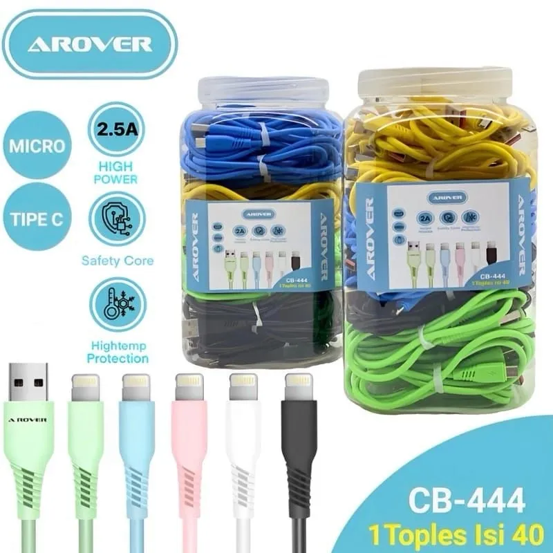 Kabel Data Toples Macaron Isi 40 - Micro Usb / Type-C