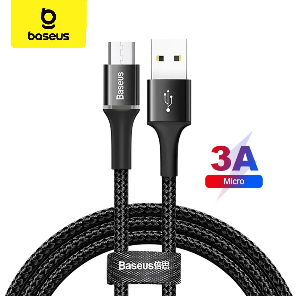 Kabel Data LED Baseus Halo Fast Charging iPhone/Micro USB/Type-C 1M