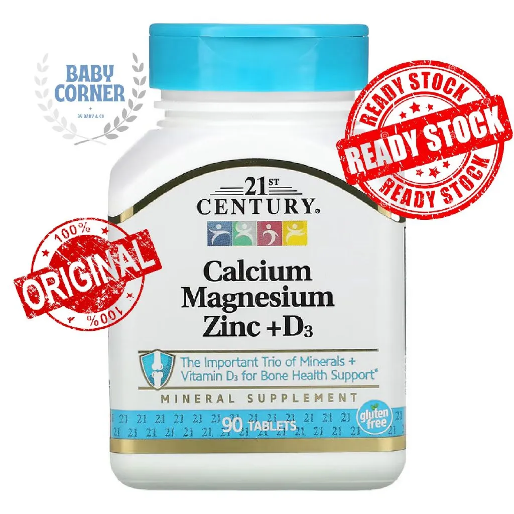READY STOCK! ORIGINAL dari USA! 21st Century Calcium Magnesium Zinc dengan D3 Supplement