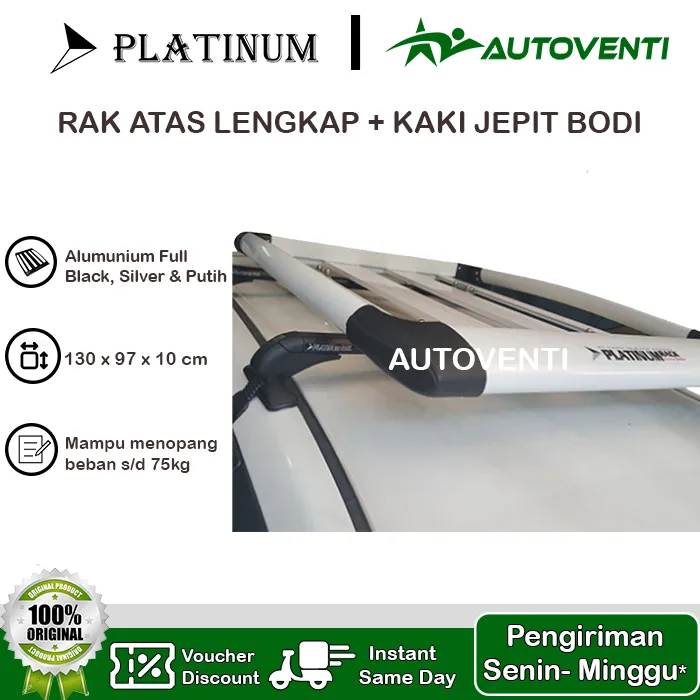 RAK BAGASI ATAS MOBIL ROOF RACK ROOFRACK MOBIL PLATINUM PAKET LENGKAP + KAKI