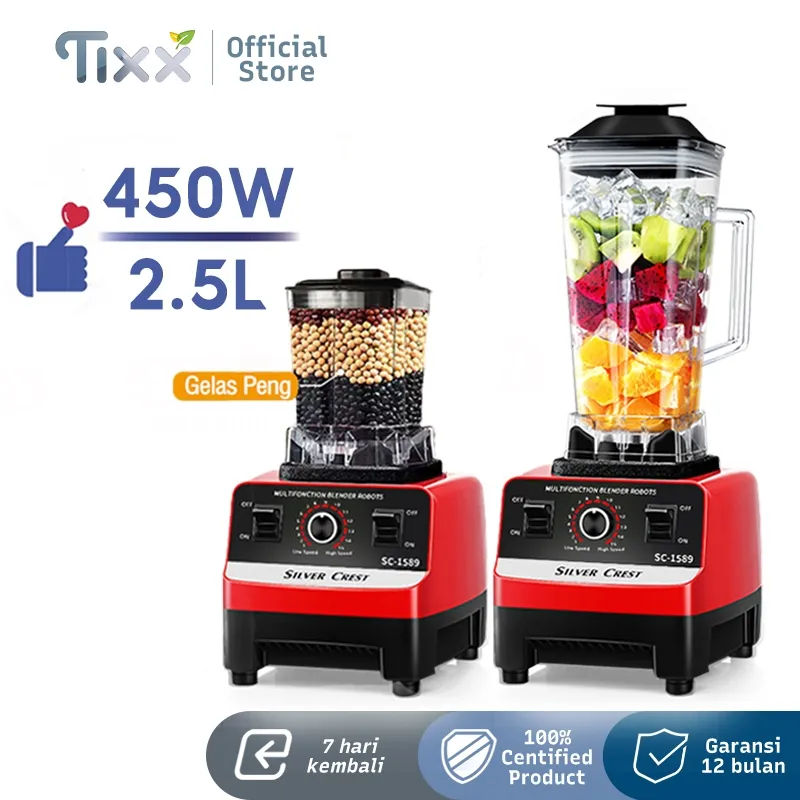 TIXX  Blender Jus Buah Juicer 2.5L 450W Multifungsi Hadiah Foodgrade Kapasitas Besar Mixer Listrik Bahan PC Kelas Makanan