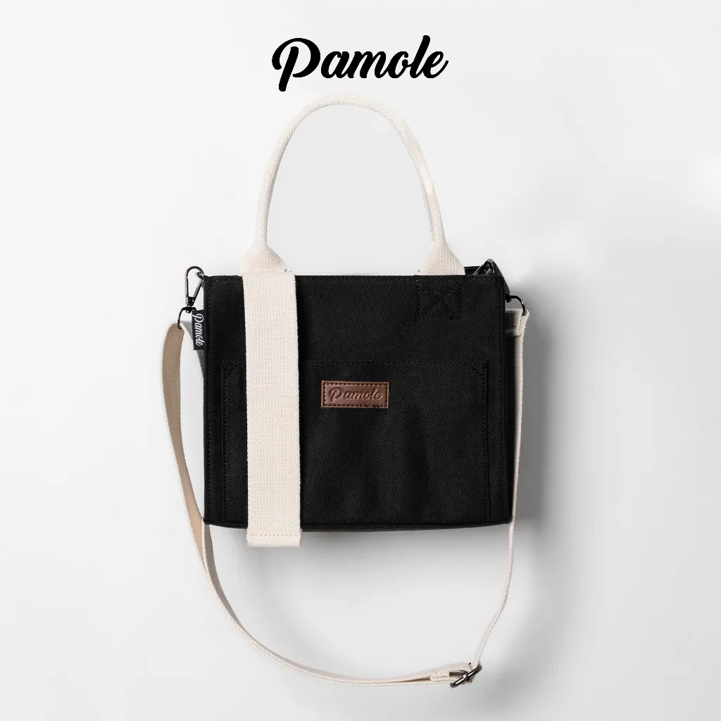 Pamole - Tas Selempang Sling Bag Wanita Bahan Kanvas Premium Penutup Resleting - Rana Series