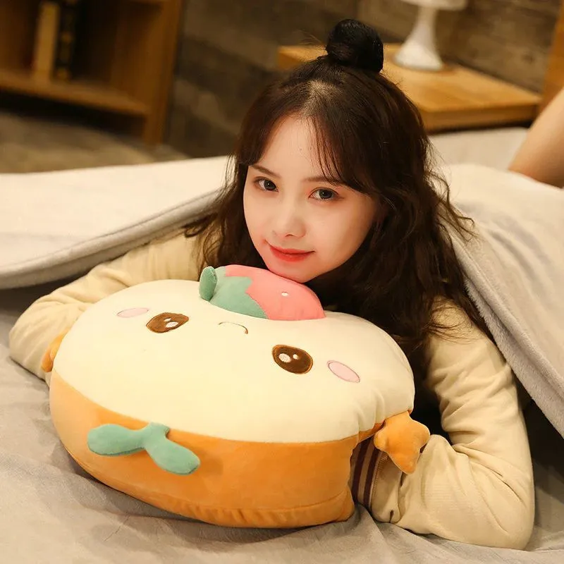 Boneka Bantal Kursi Sofa 40×40Cm Bantal Penghangat Tangan Karakter Roti Viral Berkualitas SNI