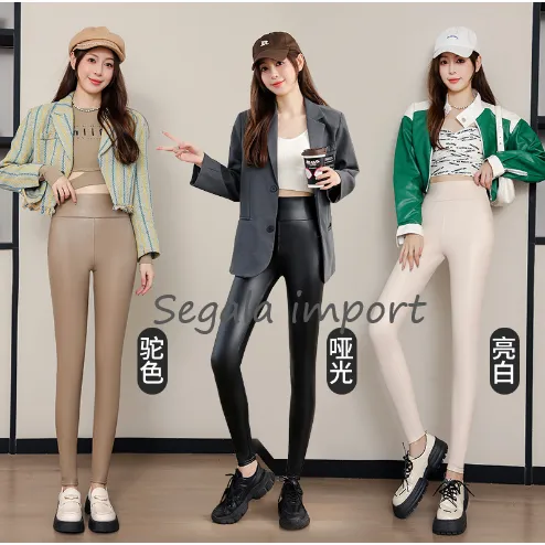 Celana Legging kulit wanita winter thermal musim dingin tebal hangat legging kulit musim dingin legging kulit tebal premium