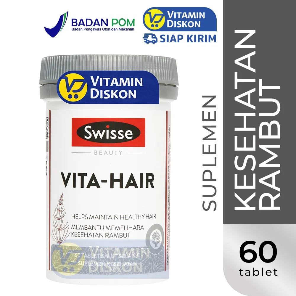 SWISSE VITA HAIR 60 TABLET | Suplemen Multivitamin Untuk Rambut Kuat dan Sehat