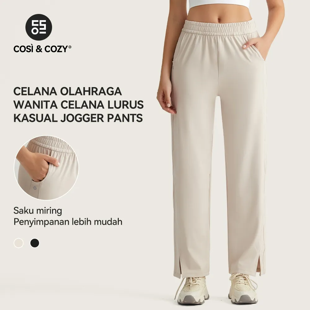 COSI COZY Celana Olahraga Wanita Joger Pants Dengan Kantong Celana Training Longgar Track Pants