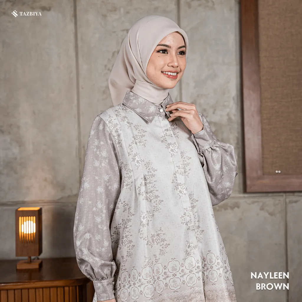 TAZBIYA - Blouse Motif NAYLEEN (Atasan Kemeja Blouse Motif Raya Lebaran)