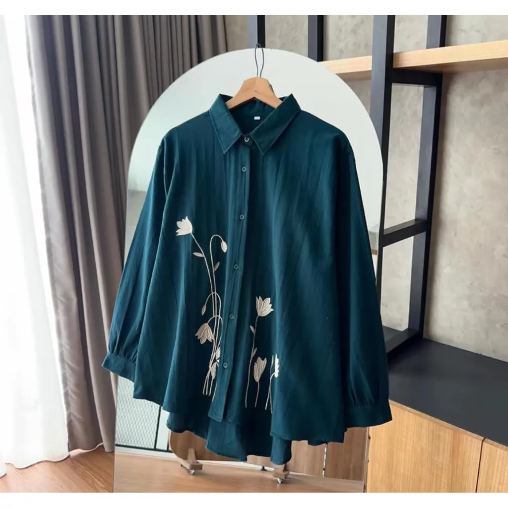 Kimmy Blouse Atasan Bordir Wanita Terbaru Linen Premium