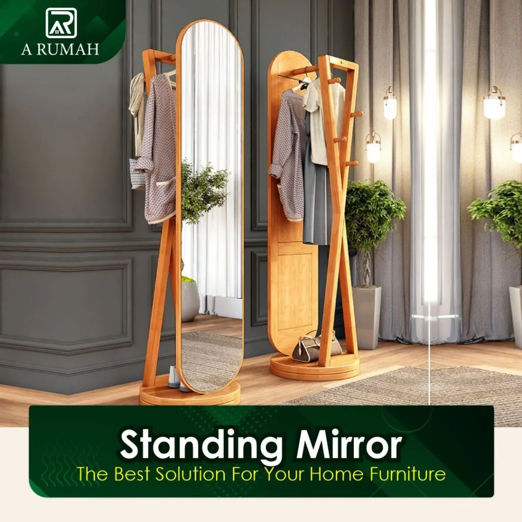 standing mirror full body cermin aesthetic  full body Bingkai Cermin rias kayu solid Bingkai  standing mirror aesthetic Cermin Hias Gantung kayu solid