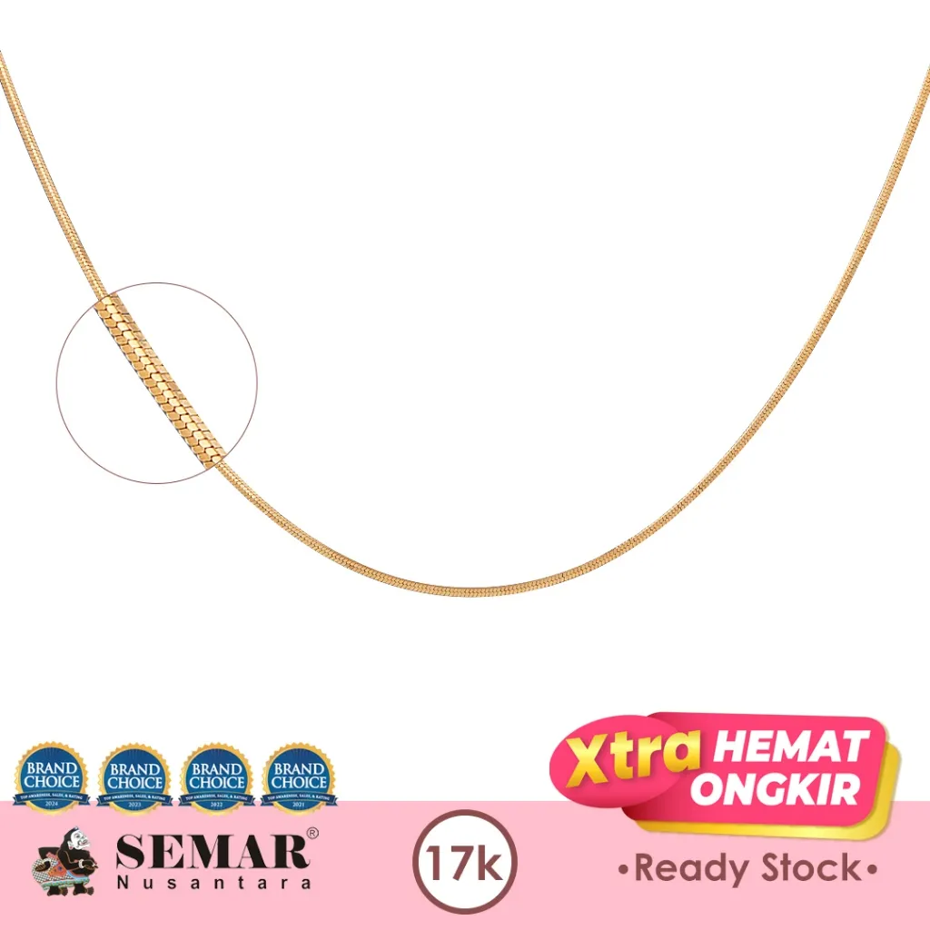 Kalung Emas Polos Flexy Polos Gold 17K Semar Nusantara