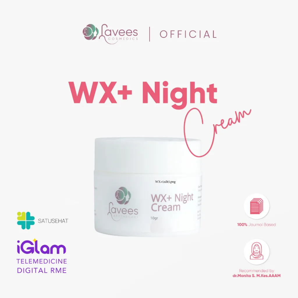 Lavees Apothecary - WX+ Night Cream (Krim Malam Flek & Melasma) (Konsultasi via Chat untuk RME iGlam Satu Sehat)