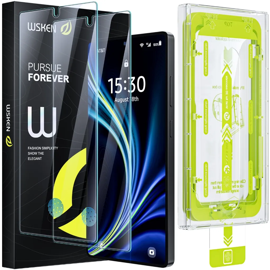 Wsken for Samsung Galaxy S25 Ultra/s26 ultra  Tempered Glass Anti Gores Screen Protector 9H Glass Tempered [Support Fingerprint Unlock][Eco-Friendly Easy Installation Tool]