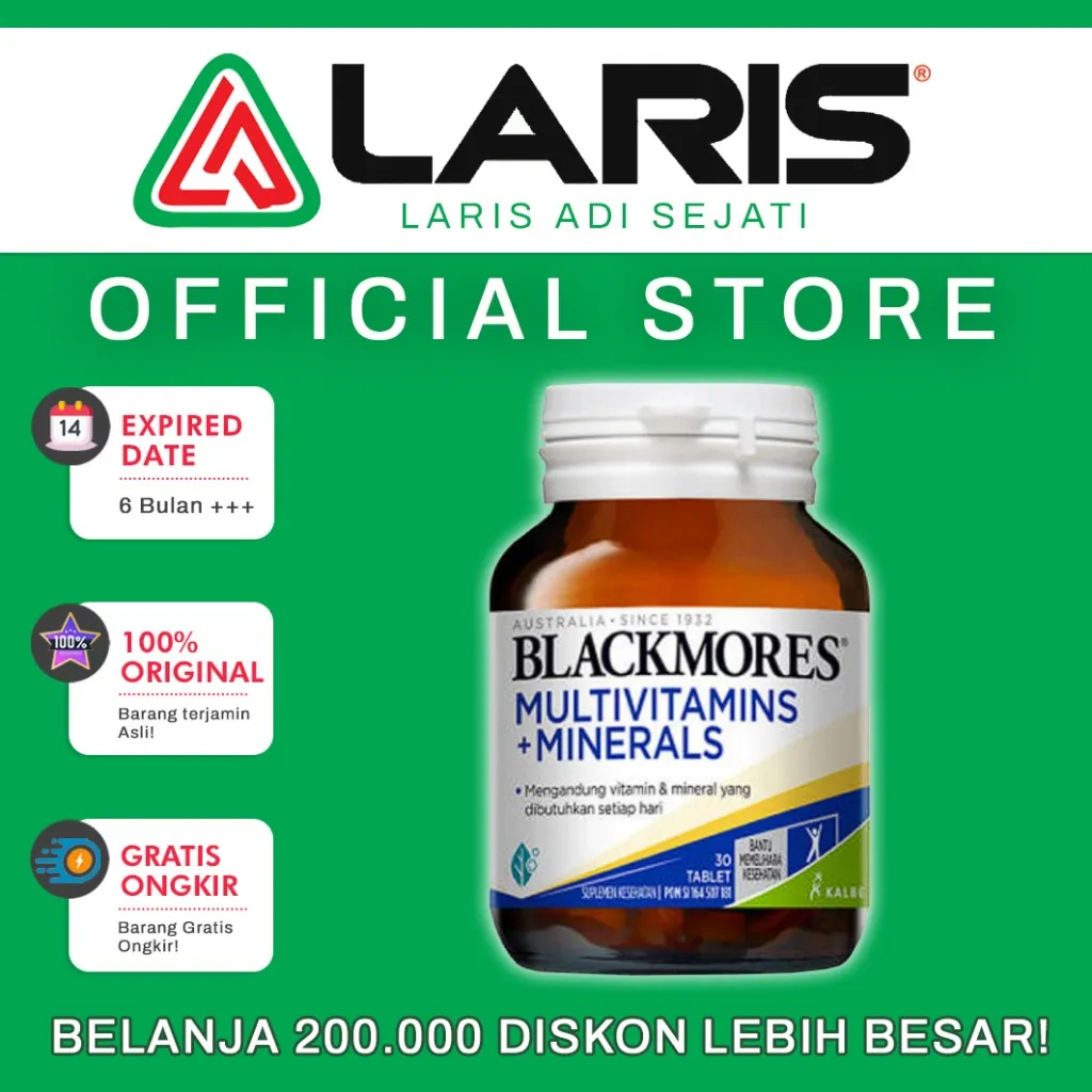 Blackmores Multivitamins + Minerals (30 Kapsul) Exp.08/26