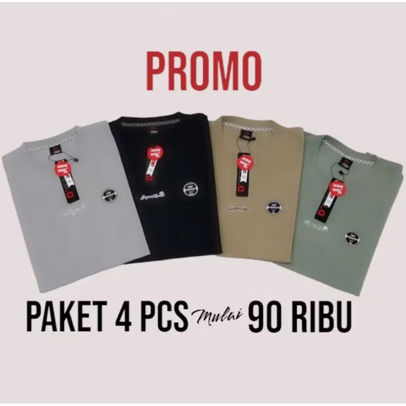 Paket 4 pcs 100 ribu Kaos Dewasa  Kaos Distro Ukuran M L XL XXL XXXL Semi Katun Premium Kaos Distro