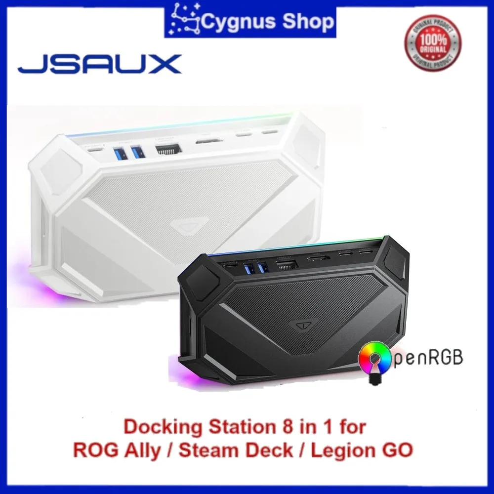 JSAUX 8-in-1 RGB Docking Station for Steam Deck ROG Ally X Legion Go USB Hub Accessories