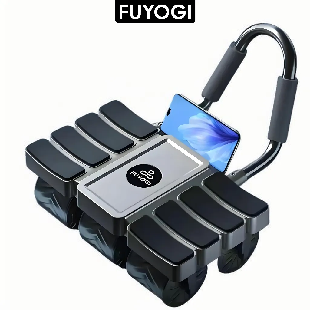 FUYOGI Abdominal Wheel Roller Auto Rebound Workout 6/4/2 Wheels Gym Equipment Exercise