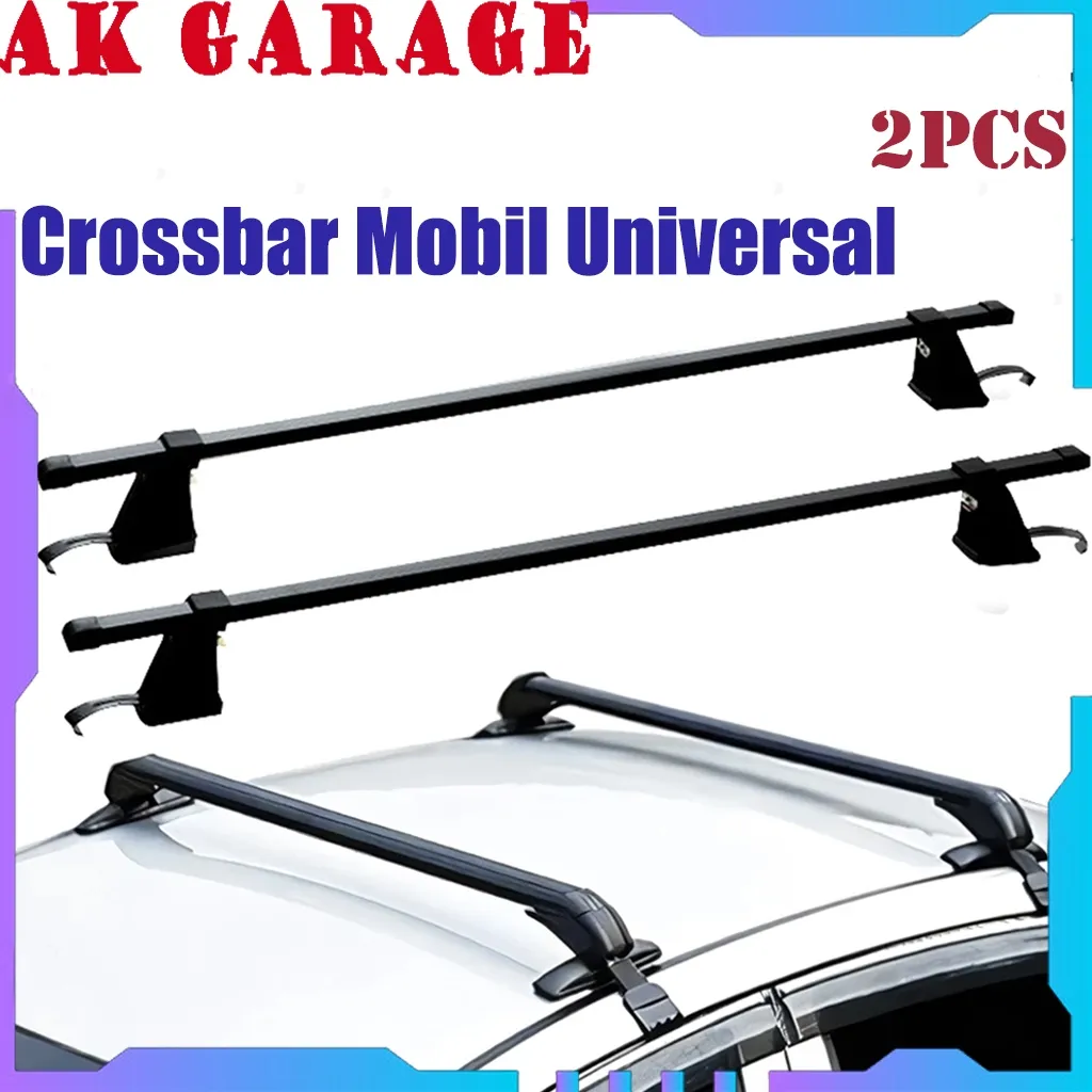 2PCS Cross Bar Crossbar Roof Rack Universal Kaki Rack Platinum Mobil Adjustable Jepit Body Kaki Geser