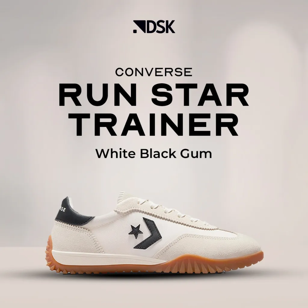 Converse Run Star Trainer White Black Gum 100% Original Sneakers Casual Pria Wanita Sepatu Converse Original Sepatu Pria Sepatu wanita Sneakers Converse