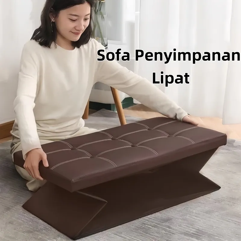 Utilooy Sofa Bangku Storage Box Serbaguna Pengatur Kotak Penyimpanan Multifungsi Bangku Sofa Lipat Bangku Penyimpanan Pakaian Mainan