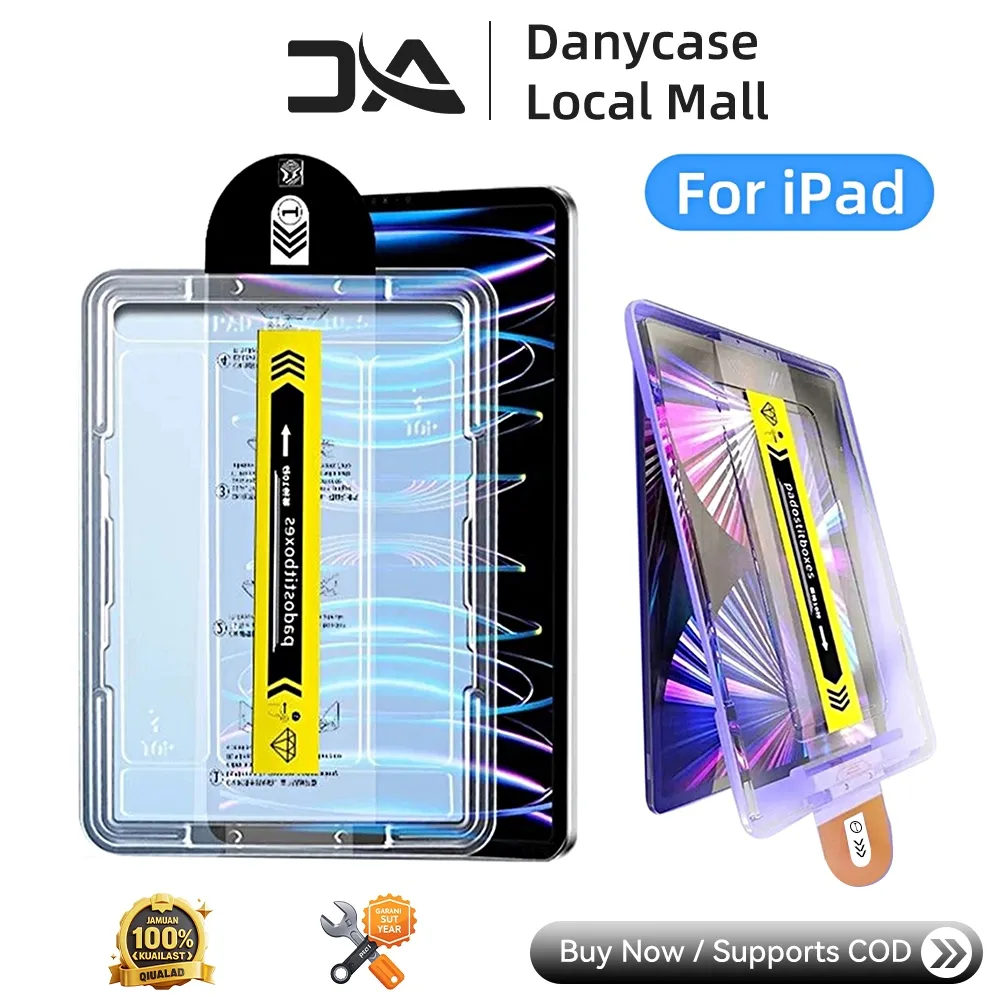 DANYCASE Tempered Glass Screen Protector for iPad A16 10th Air 11 M4/M3 Gen 7 8 9 Easy Install Dust-Free Auto Alignment 9H Hardness HD Clear Bubble-Free