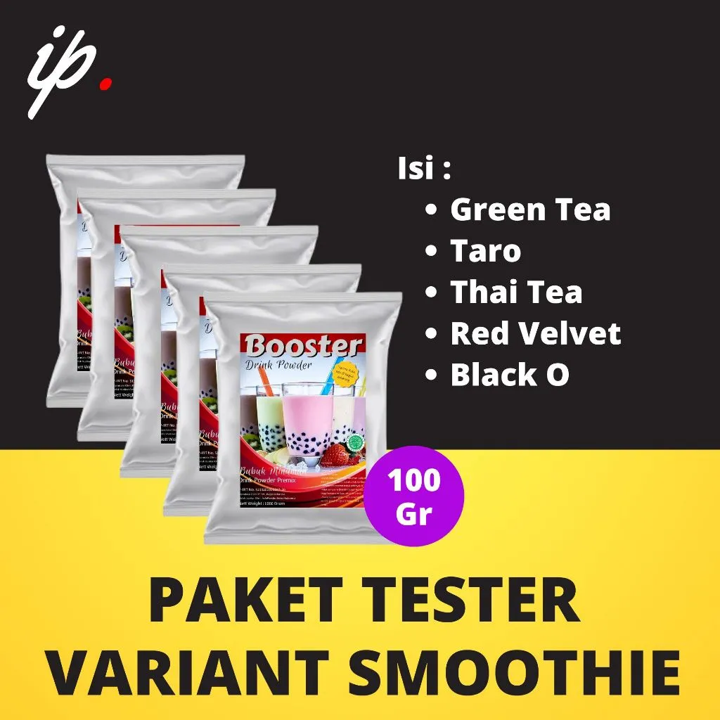 Indopowder - PAKET TESTER / SAMPLE Best 5 Bubuk Varian SMOTHIE Harga adalah 1 Paket berisi 5 Variant