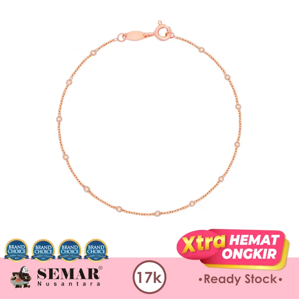 Gelang Emas Mini Jedar Rose Gold 17K Semar Nusantara