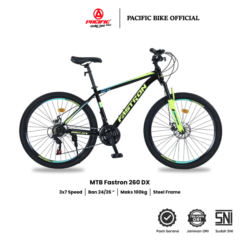 Pacific Bike Sepeda Gunung Remaja dan Dewasa MTB Fastron F-260 DX Ukuran Ban 24 dan 26