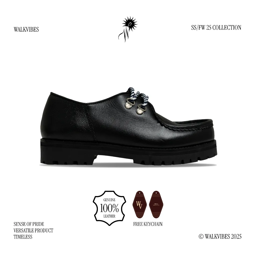 Sepatu Formal Casual Pria | Montclair Oxford Black | Walkvibes