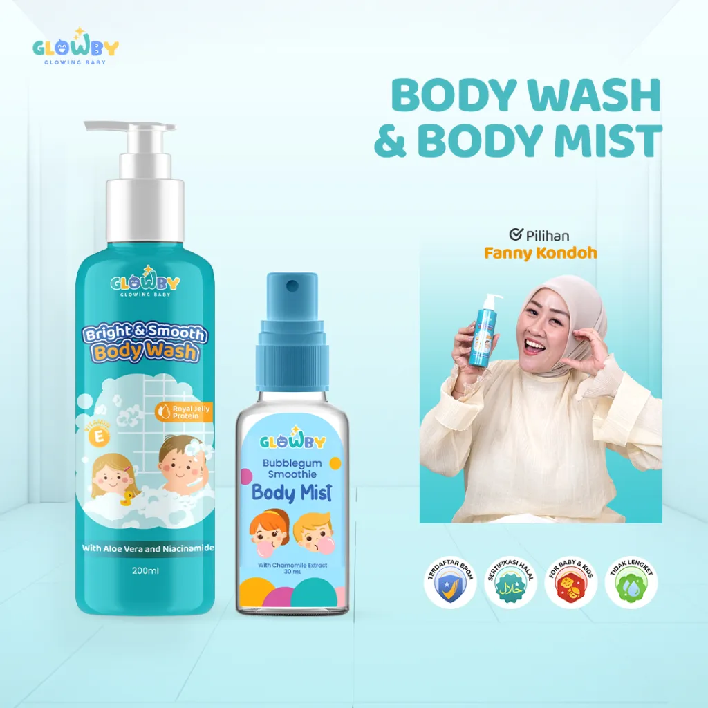 (Glowby) Bright Smooth Body Wash And Body Mist Smoothie Bubble Gum