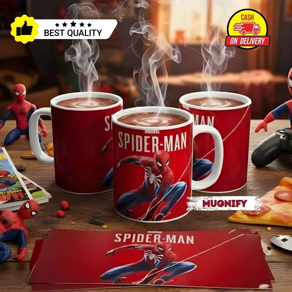 Gelas Mug Anak Bergambar Karakter Keren SPIDER | Kado Hadiah Anak Gelas Mug Kartun