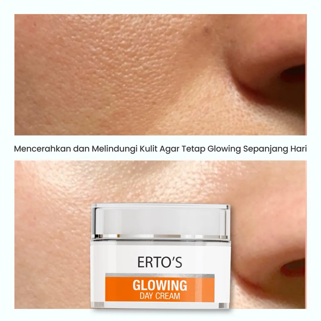 Erto's Glowing Day Cream /Krim Siang Mencerahkan /Glowing /Whitening / Brigtening/Untuk Kulit Normal