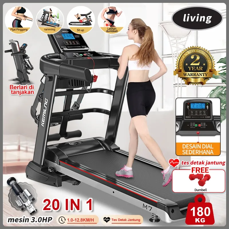 LiVing Motorized Treadmill 3.0HP Listrik Alat fitness treadmill elektrik LED Treadmill Cerdas Treadmill Rumah Lipat Ultra Tenang