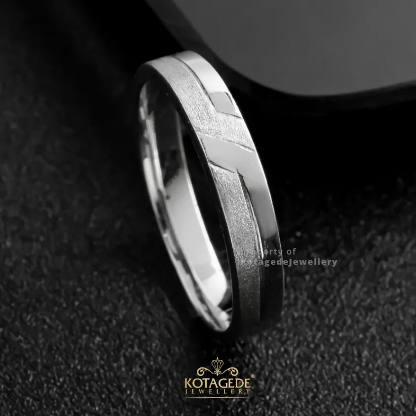 Kotagede Jewellery - Cincin Custom Premium Nikah Pria dan Wanita Palladium 10% - KILAT 1 HARI