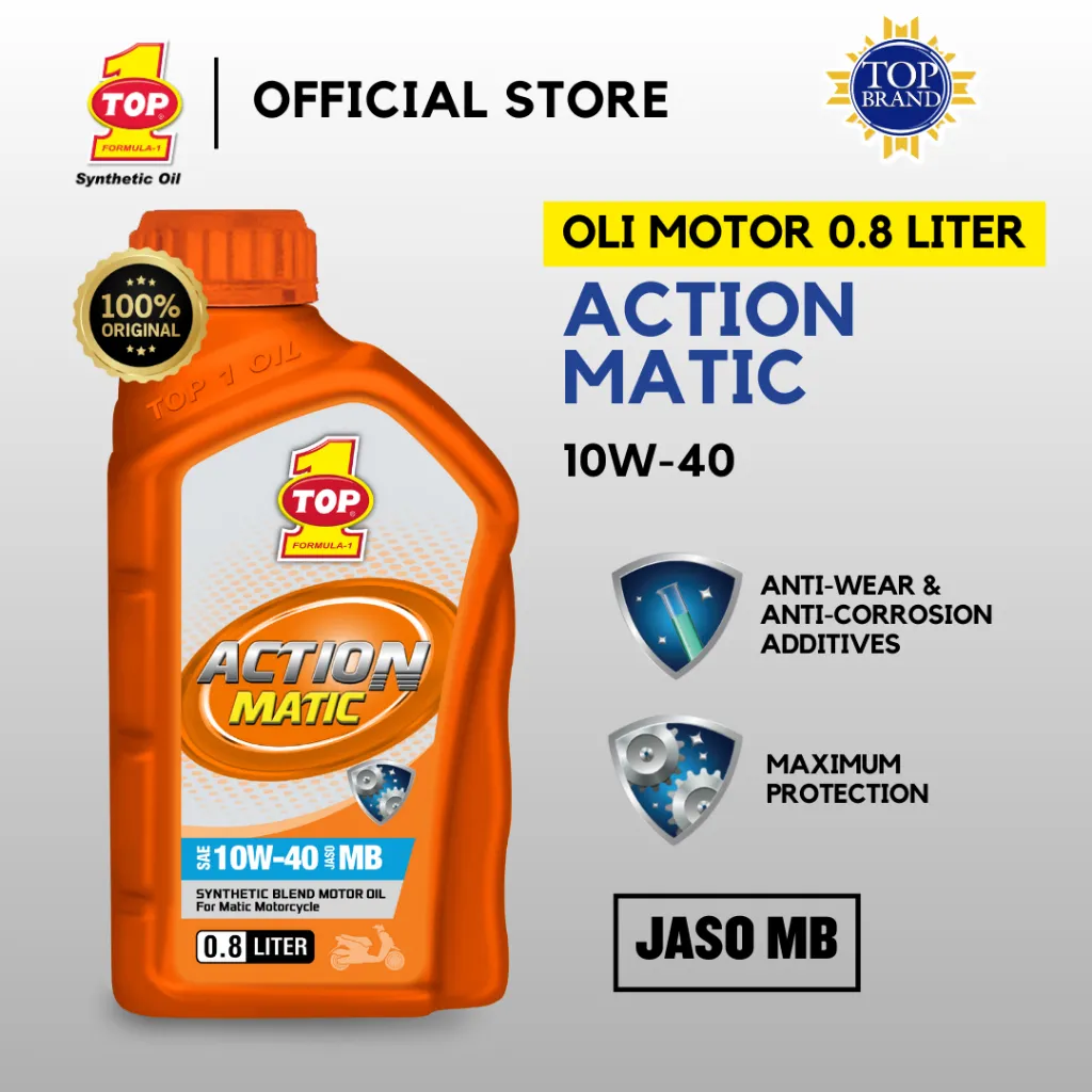 TOP 1  Oli Motor Matik ACTION MATIC 10W-40 0.8L