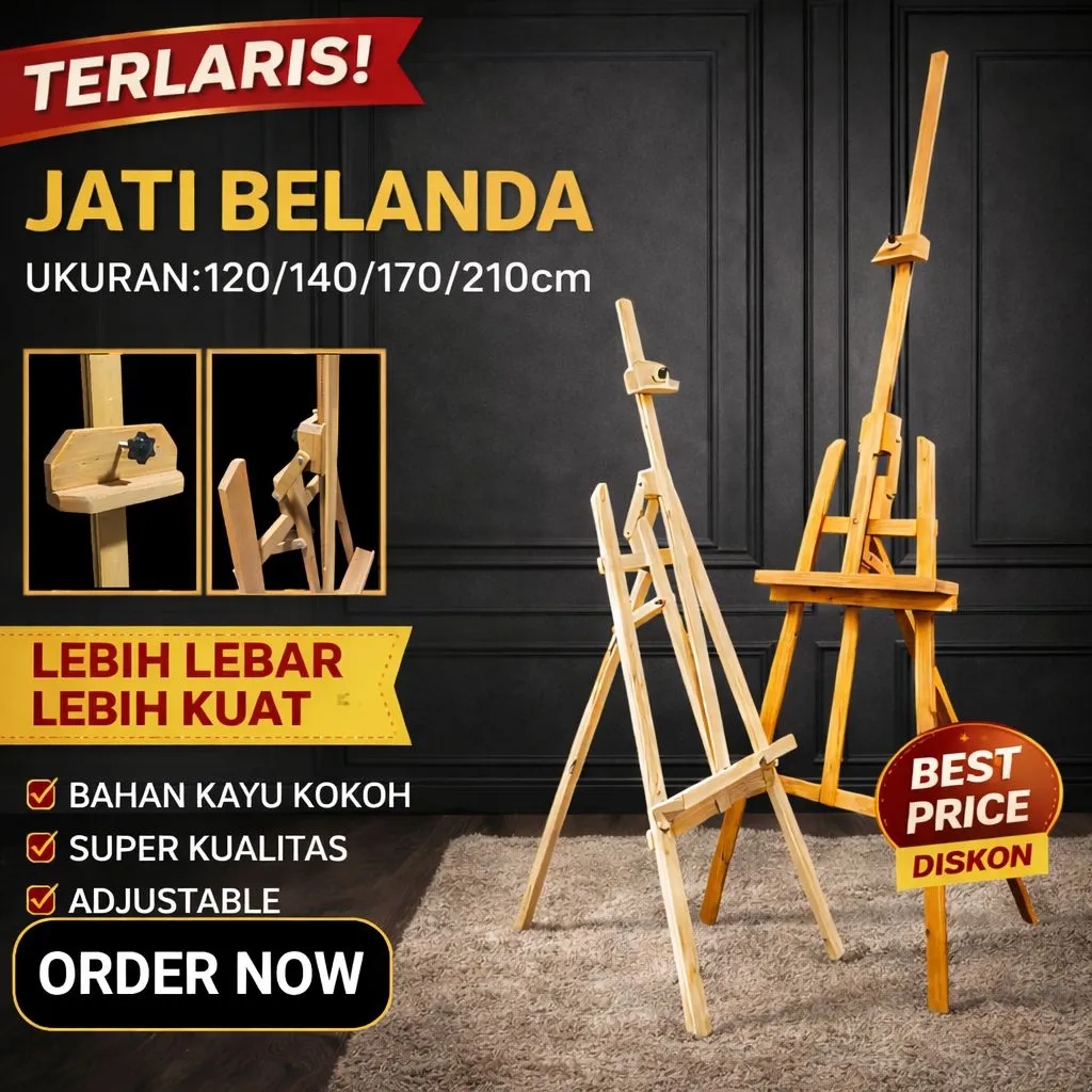 stand foto 140cm / standing tripot kayu / standing flower frame aesthetic muat hingga 24R
