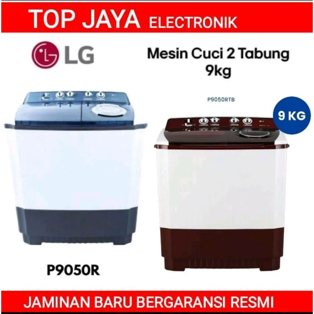 MESIN CUCI LG 9KG 2 TABUNG/LG MESIN CUCI 9KG TWIN TUB BARU BERGARANSI RESMI