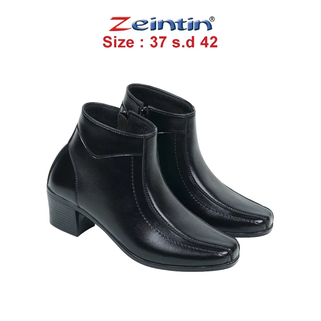 Zeintin - Sepatu Boots Wanita Bahan Kulit Sintetis Hitam Sepatu Boots Terbaru Original Zeintin ZO