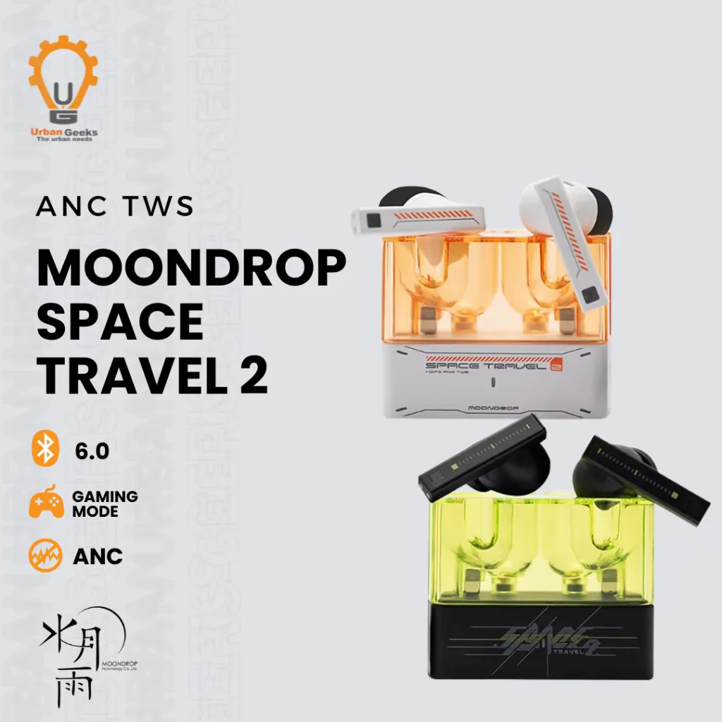 Moondrop Space Travel 2 / II / 2nd Gen – HiFi Noise-Canceling TWS Bluetooth Earbuds 13mm Dynamic Driverm