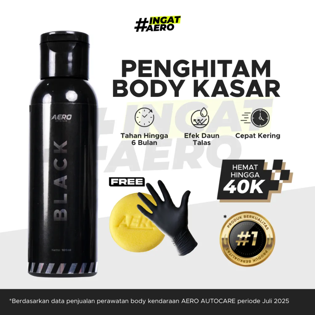 Aero Black Penghitam Body Motor dan Mobil Permanen / Penghitam Body Kendaraan Kusam