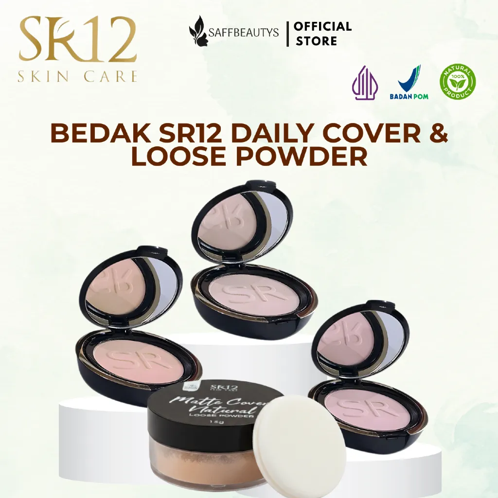 Bedak SR12 Compact Powder Tidak Mudah Luntur Whitening dan Glowing